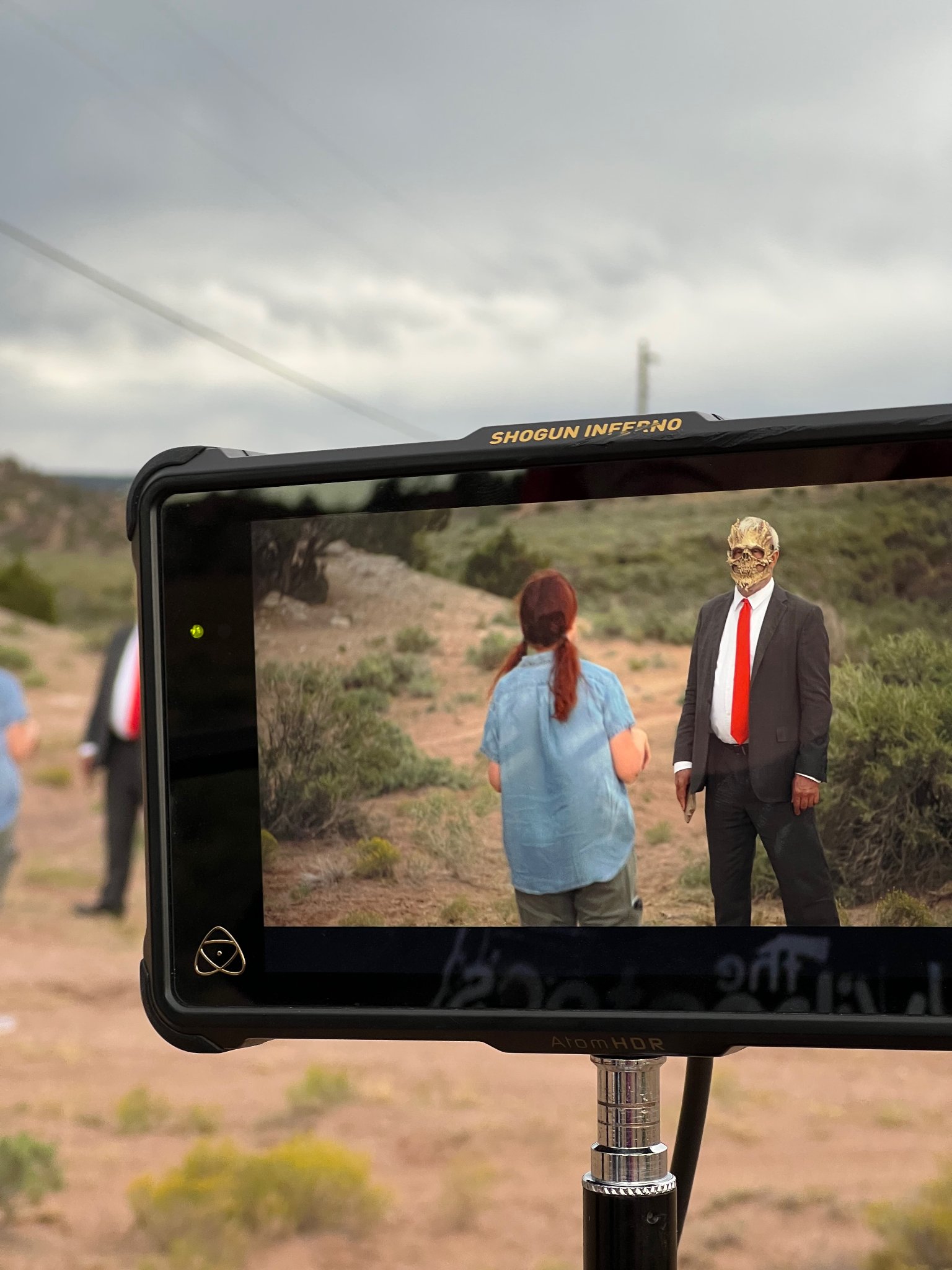 On set — Shogun Inferno monitor, desert shoot
