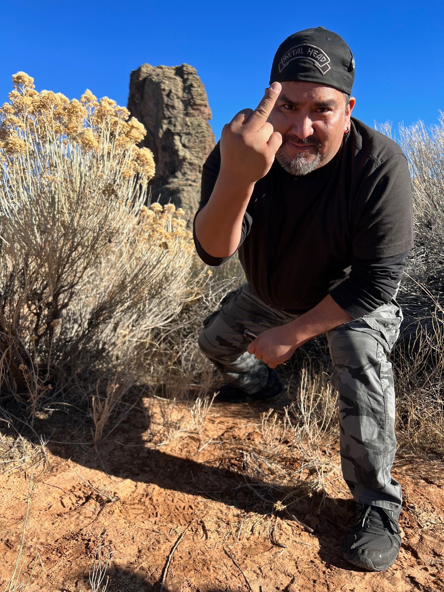 Band member on location — Navajo Nation, I Dont Konform shoot