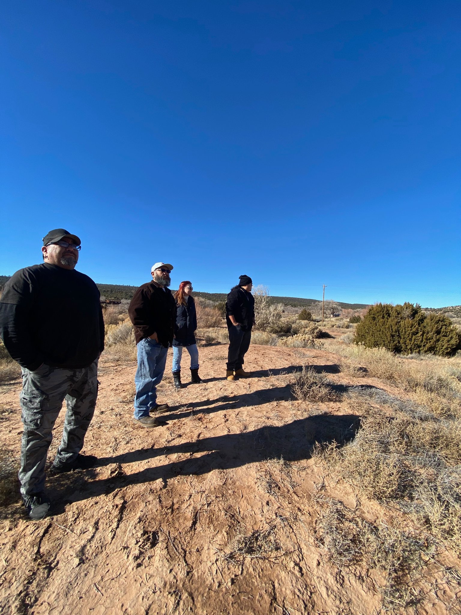 Scouting locations — band and crew on the Navajo Nation